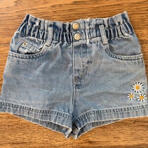 Vintage Toddler Baby The Limited Denim Shorts Embroidered Flower 12-18M EEUC
